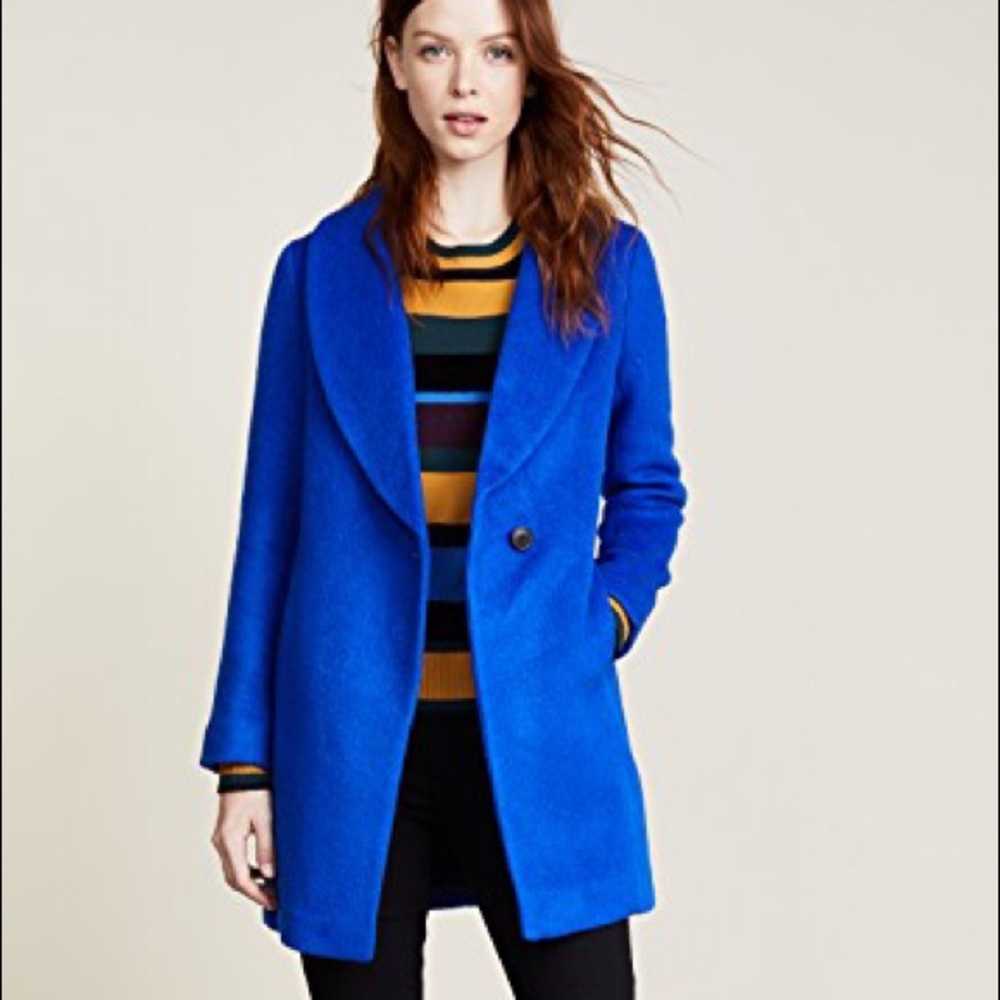NWT Club Monaco Cyella Coat in Sapphire Blue XS
